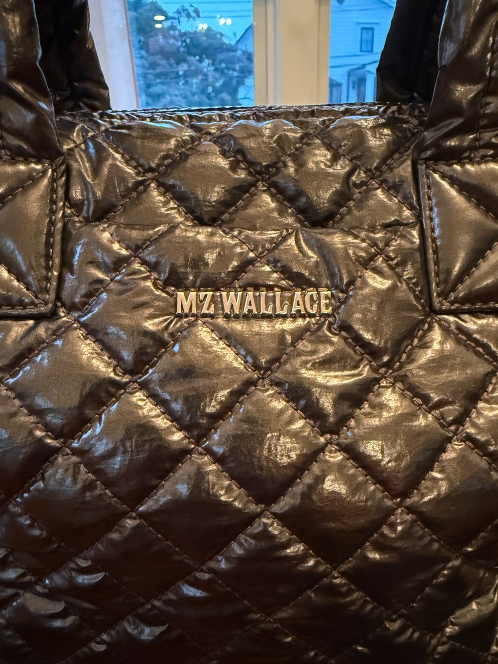 Mz Wallace Sutton Moon Dust Metallic Lacquer Quilted Bag - Picture 3 of 11